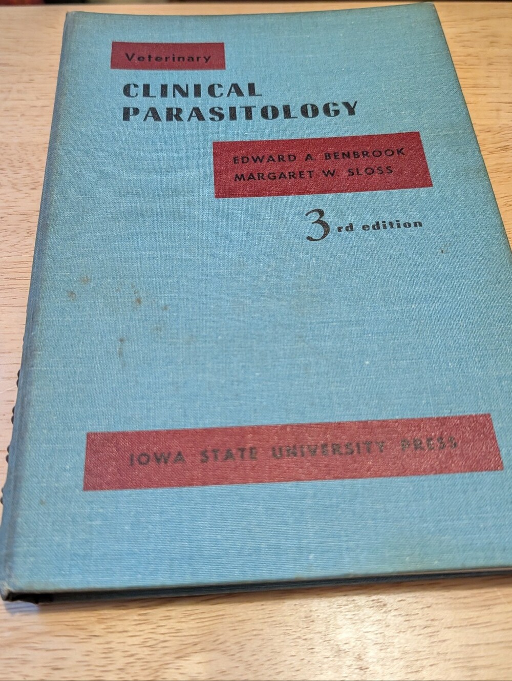 Veterinary Clinical Parasitology Benbrook & Sloss 3rd Edition 1961 Very Rare HTF